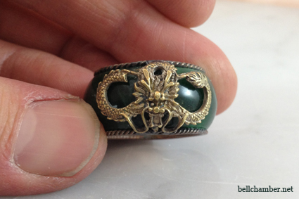 Antique Dragon Ring with Jade