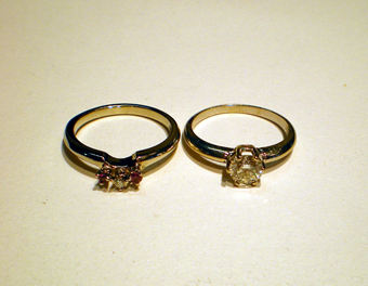 The White Gold Custom Wedding ring set.