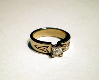 Celtic Ring Princess Cut Diamond R243GwF 
