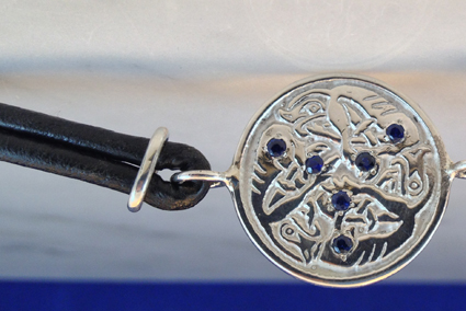 A close up of a Celtic Bracelet