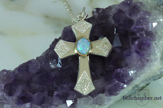 Opal Cross with Engraving