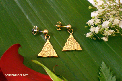 Gold Celtic Triskele Earrings