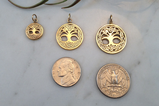 Celtic Tree of Life Pedants in Gold