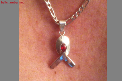 Sterling Silver AIDS ribbon