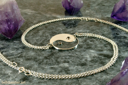 Custom Yin Yang pendants with sapphires