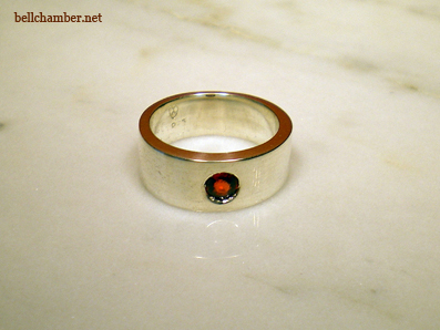 Silver Ring with Red Sapphire