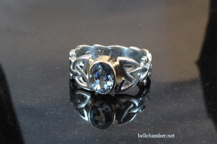 Dianne Loveknot Celtic Ring with Aquamarine