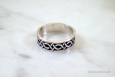 Celtic Silver Ring, Pattern from the Book of Durrow.
