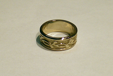 The 8mm wide Celtic Craig Ring