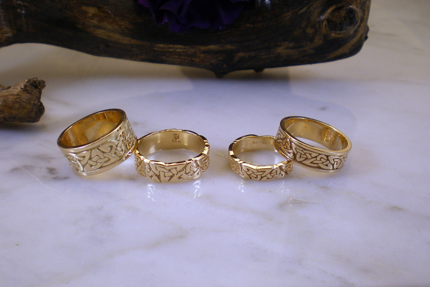 Gold Celtic Ring Sets