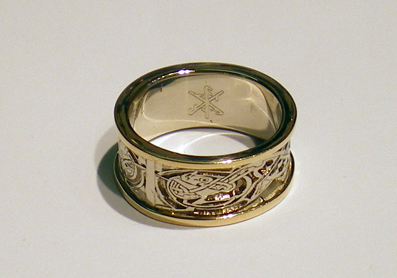 Griffin and Dragon Ring with Bind Rune.