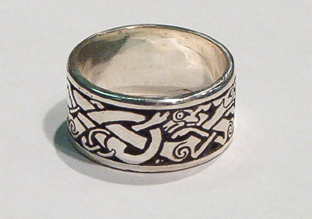 Wide Celtic Ring in Sterling Silver 13mm wide.