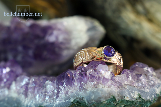 Celtic Ring with Purple Sapphire
