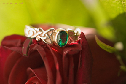 Emerald Celtic Engagement Ring