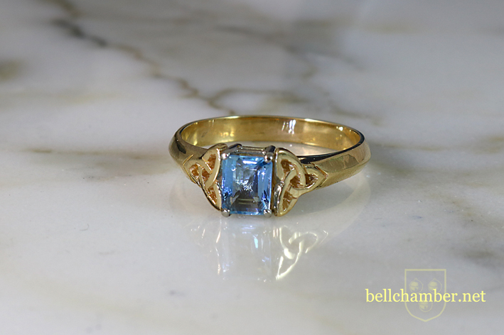 Celtic Ring with Aquamarine