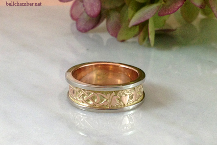 Two Tone Gold Claddagh Wedding ring