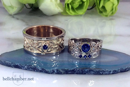 Dianna Loveknot Wedding set with Sapphires