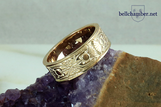Celtic Thistle Triskele ring