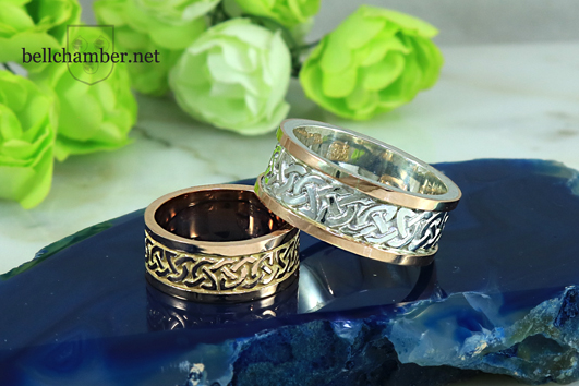 Dimma Triskele Loveknot Celtic wedding rings