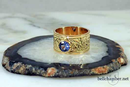 Kells Celtic Tree of Life Ring with 1 1/4 Blue Sapphire