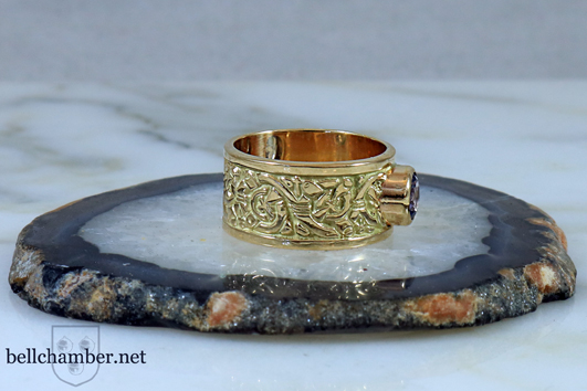 Celtic Tree of Life Ring in Gold 11 mm wide