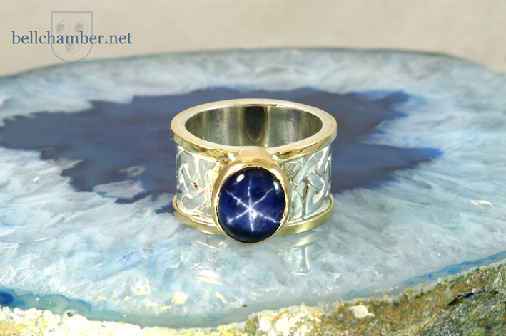 Large Star Sapphire in Celtic Ring