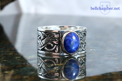 Celtic Wolf Ring with Sapphire