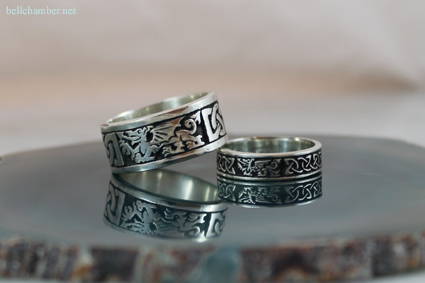 Welsh Dragon Rings 10mm and 6mm