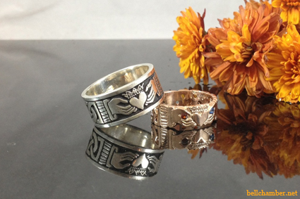 Rose Gold Claddagh and Silver Claddagh