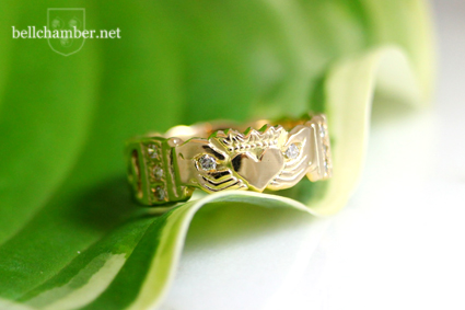 Gold Claddagh with Diamonds