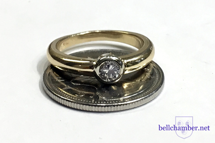 Photo of ring on coin